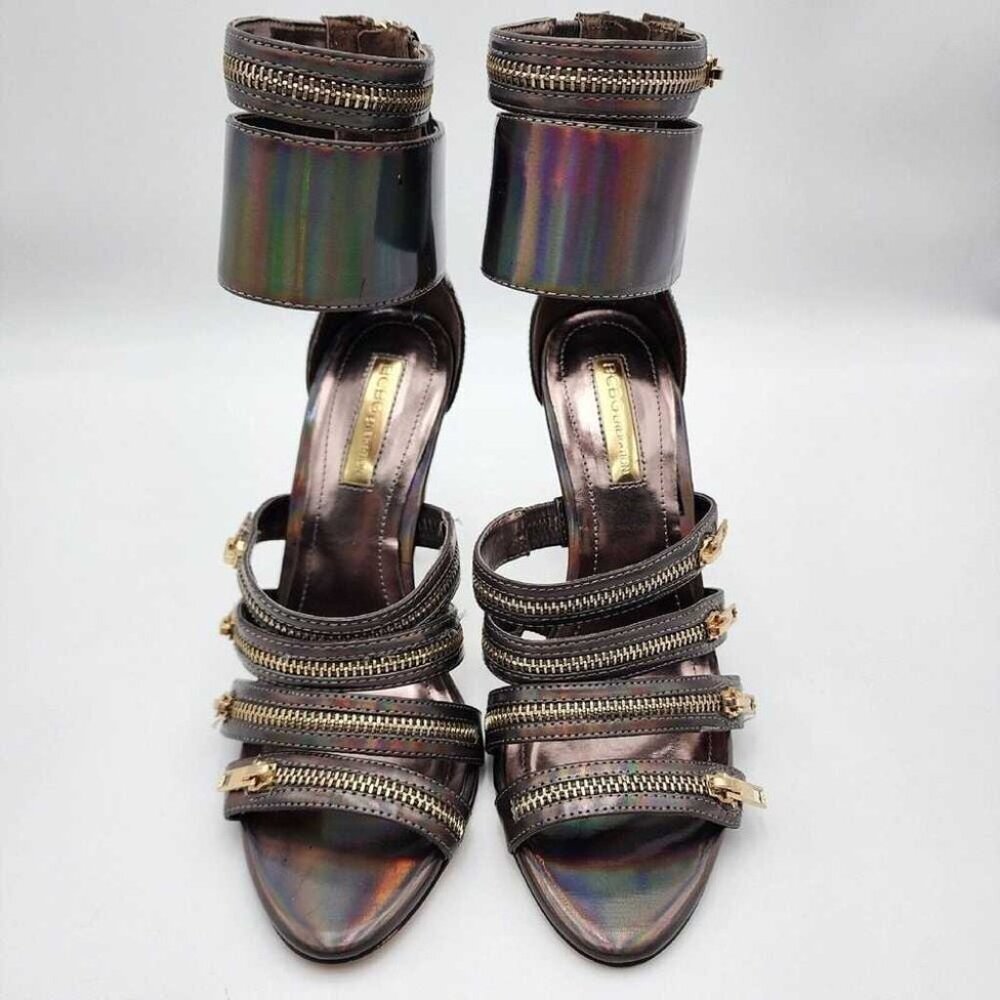BCBGeneration Black Casey Sexy Metallic Shimmer Party Heels Shoes 6.5 NEW IN BOX - Picture 4 of 11